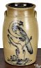 New York four-gallon stoneware churn, 19th c., impressed Haxstun, Ottman & Co. Fort Edward N.Y.,