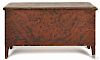 New England painted pine blanket chest, early 19th c., retaining its original red and black grain