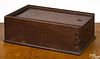 Pennsylvania walnut slide lid lock box, early 19th c., 5'' h., 9'' w., 14 3/4'' d.