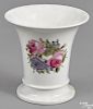 Philadelphia Tucker porcelain beaker vase, ca. 1825, with floral decoration, 5 1/2'' h.