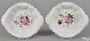 Rare pair of Philadelphia Tucker porcelain entrée dishes, ca. 1825, with floral decoration and mol