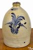 Pennsylvania stoneware jug, 19th c., impressed Cowden & Wilcox Harrisburg PA, with cobalt floral