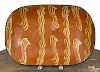 Pennsylvania redware loaf dish, 19th c., with yellow slip decoration, 12 1/4'' h., 18'' w.