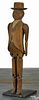 Carved pine articulated figure of a gentleman with a top hat, 19th c., 10 3/8'' h.