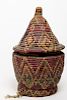 Ethiopian Woven Covered Basket, Amhara People