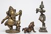 Indian Hindu Deity Figures, Cast Brass, 3