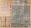 Group of homespun and linen material, 19th/20th c., to include bed covers, pillow covers, etc.