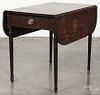 Pennsylvania Sheraton mahogany Pembroke table, ca. 1810, 27 3/4'' h., 22'' w., 33 1/4'' d.
