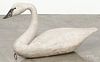 Painted swan decoy, 20th c., 21'' h., 37'' l.