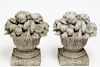 Antique English Cast Stone Garden Urns, Pair