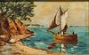 Nautical Oil on Board Painting, Unsigned