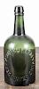 Katalysine Gettysburg, Pennsylvania emerald green water bottle, late 19th c., 9 1/2'' h.