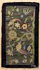 Hooked rug, early 20th c., with parrots perched on floral branches, 59'' x 33 1/2''.