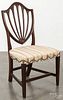 Hepplewhite mahogany shieldback dining chair, ca. 1800.