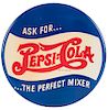 Pepsi-Cola Double Dot Round Celluloid Sign.