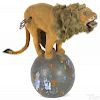 French Descamps clockwork lion on ball