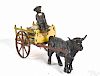 Kenton cast iron oxen drawn farm cart