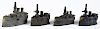 Four cast iron battleship still banks