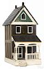 Craftsman painted wood two story doll house