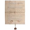 Extremely Early Williamsburg Slavery Document Signed by Lieutenant-Governor of Virginia Francis Fauquier, 1766