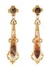 A Pair of Victorian Yellow Gold and Moss Agate Pendant Earrings, Circa 1870, 6.80 dwts.