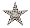 A Victorian Silver Topped Gold and Diamond Star Brooch, 9.40 dwts.