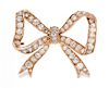 A Victorian Rose Gold and Diamond Bow Pendant, 8.10 dwts.