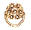 A Retro Bicolor Gold and Diamond Brooch, 17.40 dwts.