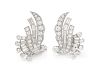 A Pair of Platinum and Diamond Earclips, 9.70 dwts.