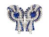 A Pair of Platinum, Sapphire and Diamond Dress Clips/Brooch,