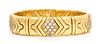 An 18 Karat Yellow Gold and Diamond Flexible Cuff Bracelet, Bvlgari, 58.50 dwts.