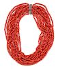 A Multistrand Coral Necklace,
