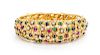 An 18 Karat Yellow Gold, Diamond and Multigem Bangle Bracelet, Van Gogh, 40.50 dwts.