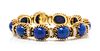 An 18 Karat Yellow Gold, Lapis Lazuli and Diamond Bracelet, La Triomphe, 30.60 dwts.