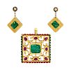 A Collection High Karat Gold, Polychrome Enamel and Multigem Jewelry, 29.90 dwts.