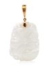 A Yellow Gold and White Jadeite Pendant, 12.60 dwts.