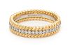 A Platinum, 18 Karat Yellow Gold and Diamond "Rope Two Row" Band, Schlumberger Studios for Tiffany & Co., 4.00 dwts.
