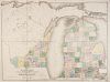 BURR, David H. Map of Michigan & Part of Wisconsin exhibiting the Post Offices, Post Roads, Canals, Railroads &c. London, 183