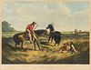 CURRIER and IVES, publishers. - After A.F. Tait. The Last War-Whoop. Hand-colored lithograph. 1856.