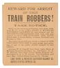 [TRAIN ROBBERY] Reward for Arrest of the Train Robbers! Reward poster. 1895.
