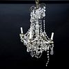 19th or 20th Century Baroque Style 6 Arm Gilt Bronze and Crystal Chandelier.