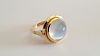 14K Gold and Moonstone Ring