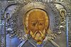 Antique 19c 84 Silver Russian icon of st.Nicholas