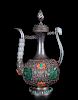 Qing Dy Chinese Sterling Silver Ewer Mounted Jade