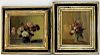 2 American Country Primitive Still Life Paintings
