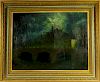 Impressionist Nocturnal Cityscape O/C Painting