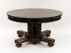 C.1890 American Solid Oak Split Pedestal Table