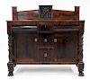 FINE American Empire Flame Mahogany Paw Sideboard
