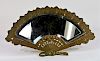 19C French Patinated Bronze Fan Form Vanity Mirror