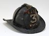 Antique West Haven CT Leather Fire Fighter Helmet